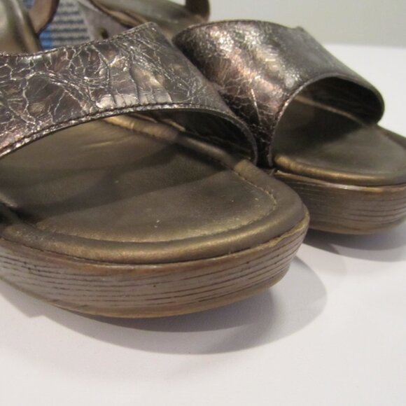 $200 GABOR UK 5 US 7 expresso PLATFORM sandal METALLIC brown NAIL HEADS sexy - Picture 5 of 9